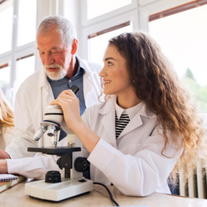 Teacher giving feedback to a student