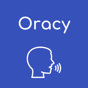 The word oracy with a speaking emoji